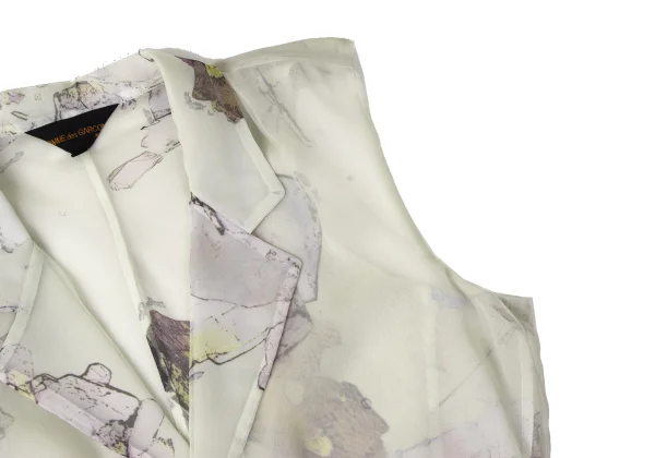 COMME des GARCONS Lining Print Sheer sleeveless Reversible Jacket K-172036_006