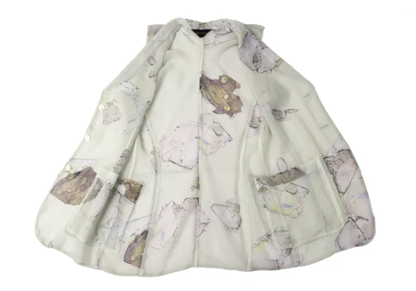 COMME des GARCONS Lining Print Sheer sleeveless Reversible Jacket K-172036_010