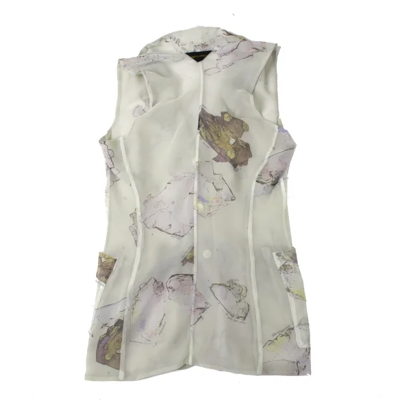 COMME des GARCONS Lining Print Sheer sleeveless Reversible Jacket K-172036_012