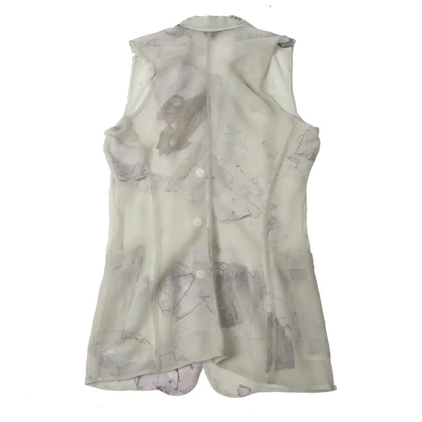 COMME des GARCONS Lining Print Sheer sleeveless Reversible Jacket K-172036_015