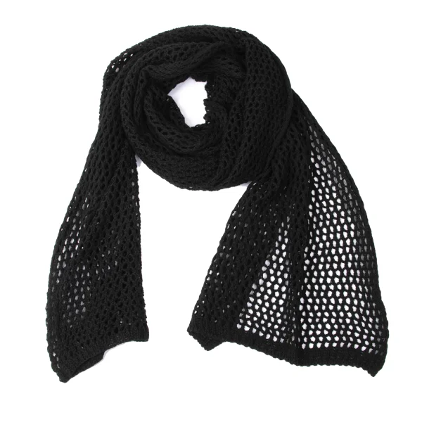 Y's Mesh Knit Scarf Black  K-172043_001
