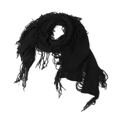 Y's Fringed Knit Scarf