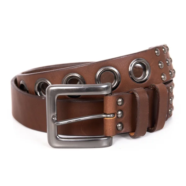 Y's Studs Leather Belt Brown  K-172050_001