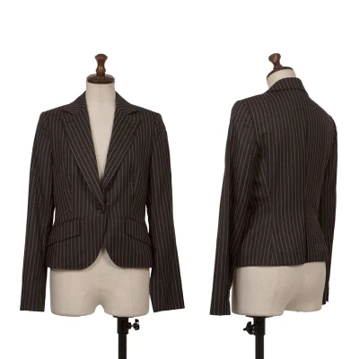 Paul Smith BLACK Wool Poly Blend Textured Stripe Jacket