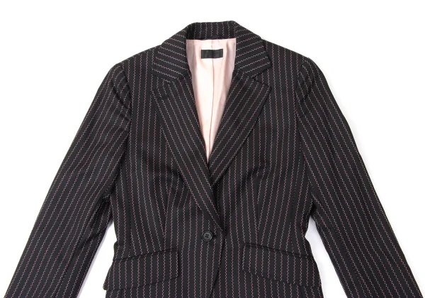 Paul Smith BLACK Wool Poly Blend Textured Stripe Jacket K-172053_003