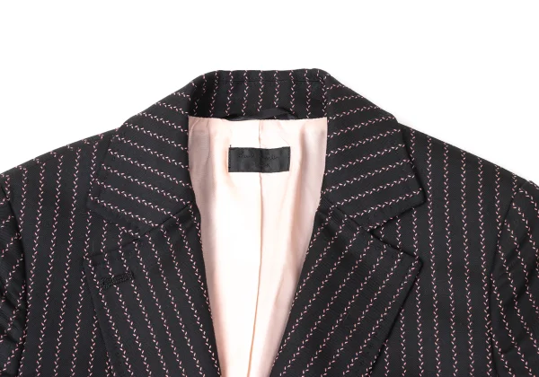 Paul Smith BLACK Wool Poly Blend Textured Stripe Jacket K-172053_004