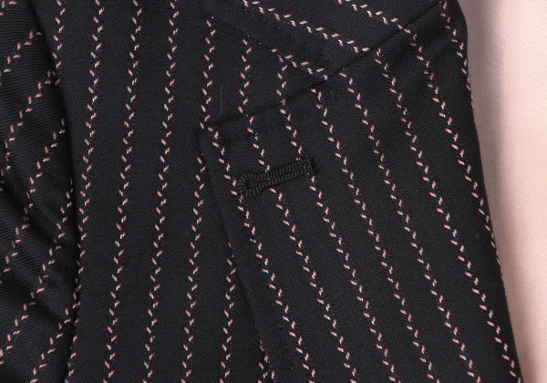 Paul Smith BLACK Wool Poly Blend Textured Stripe Jacket K-172053_005