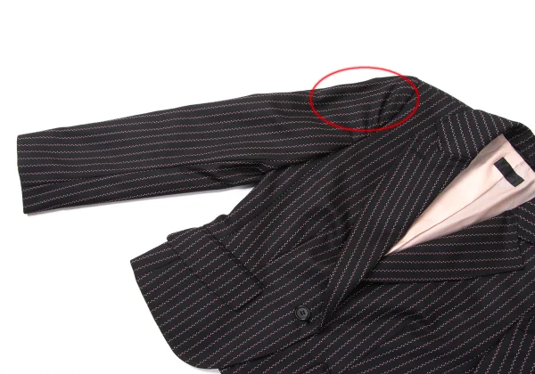 Paul Smith BLACK Wool Poly Blend Textured Stripe Jacket K-172053_006