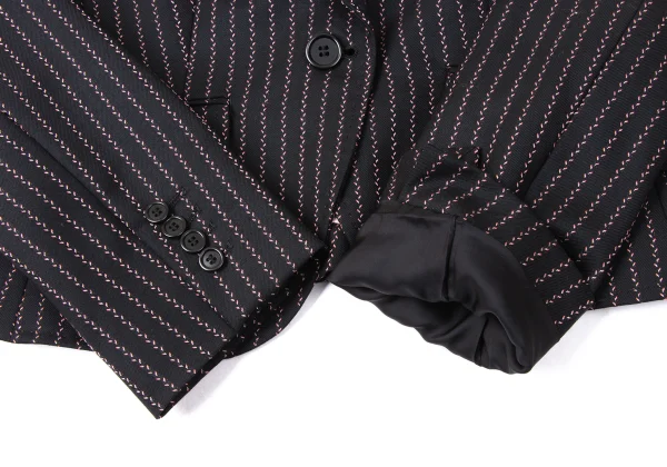Paul Smith BLACK Wool Poly Blend Textured Stripe Jacket K-172053_008