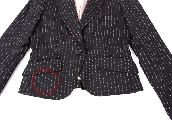 Paul Smith BLACK Wool Poly Blend Textured Stripe Jacket K-172053_009