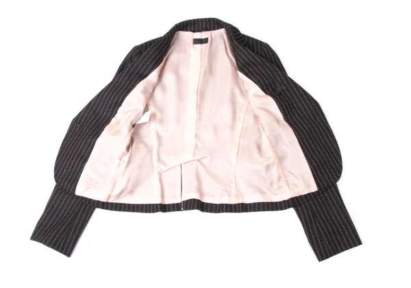Paul Smith BLACK Wool Poly Blend Textured Stripe Jacket K-172053_013