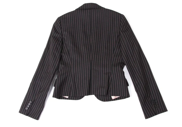 Paul Smith BLACK Wool Poly Blend Textured Stripe Jacket K-172053_015