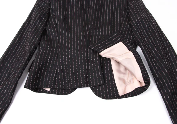 Paul Smith BLACK Wool Poly Blend Textured Stripe Jacket K-172053_016