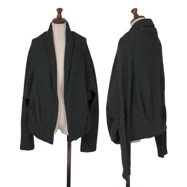 Y's Wool Blend Design Hem Brushed Jacket  Navy 2 K-172062_001