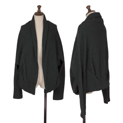 Y's Wool Blend Design Hem Brushed Jacket 
