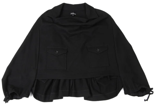 tricot COMME des GARCONS Wool Flap Pocket Drape Neck Pullover Jacket K-172063_002