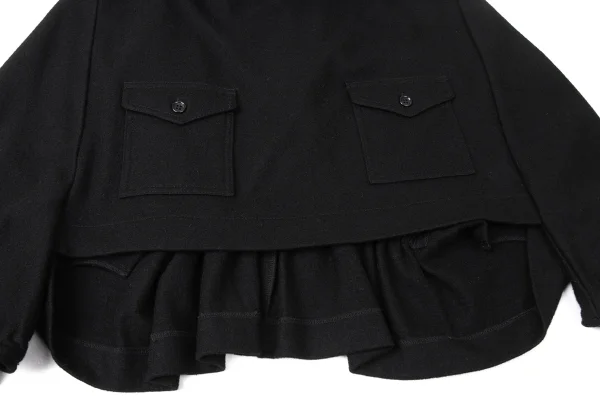 tricot COMME des GARCONS Wool Flap Pocket Drape Neck Pullover Jacket K-172063_011