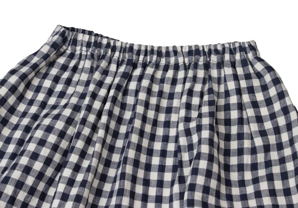 tricot COMME des GARCONS Linen Blend Check Dropped Crotch Shorts K-172066_002