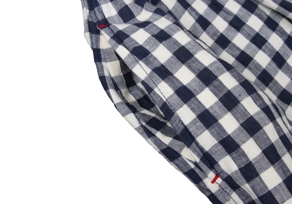 tricot COMME des GARCONS Linen Blend Check Dropped Crotch Shorts K-172066_003