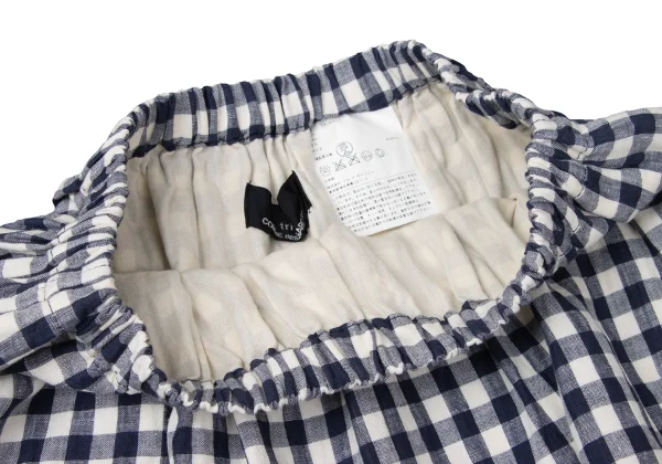 tricot COMME des GARCONS Linen Blend Check Dropped Crotch Shorts K-172066_004