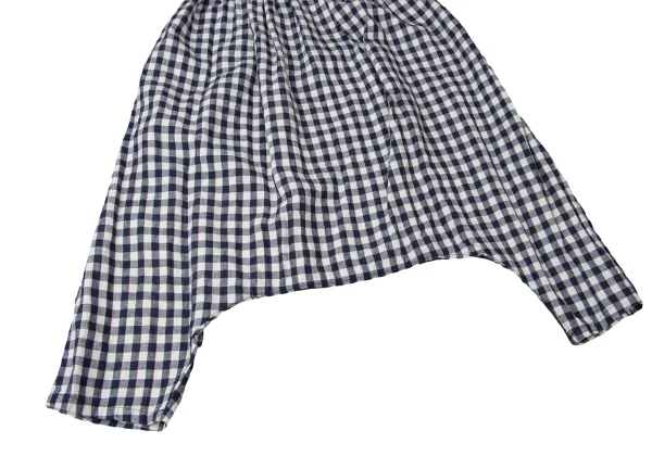 tricot COMME des GARCONS Linen Blend Check Dropped Crotch Shorts K-172066_005