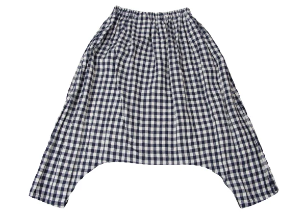 tricot COMME des GARCONS Linen Blend Check Dropped Crotch Shorts K-172066_007