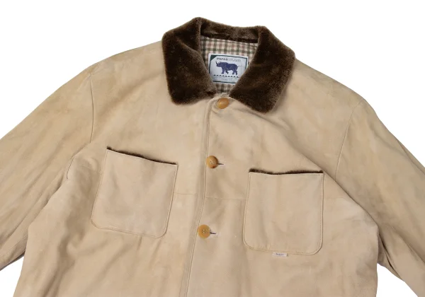 Papas ISLAND Check Lined Sheepskin Jacket K-172074_002