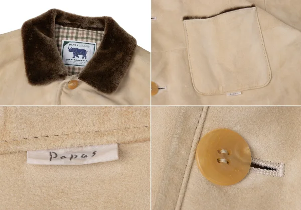 Papas ISLAND Check Lined Sheepskin Jacket K-172074_003