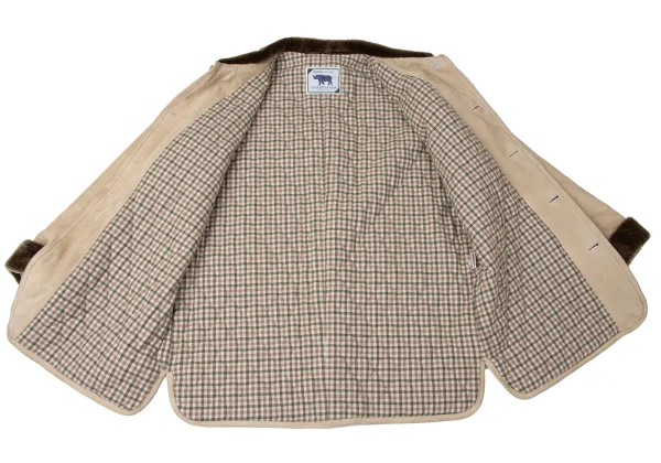 Papas ISLAND Check Lined Sheepskin Jacket K-172074_015