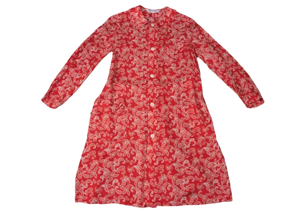 COMME des GARCONS Paisley Print Round-Collar Cupro Shirt Dress K-172078_002
