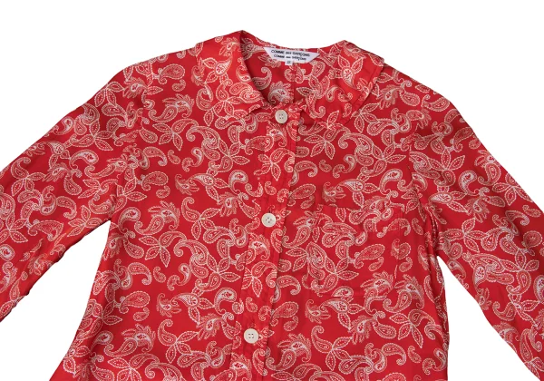 COMME des GARCONS Paisley Print Round-Collar Cupro Shirt Dress K-172078_003