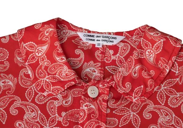 COMME des GARCONS Paisley Print Round-Collar Cupro Shirt Dress K-172078_004