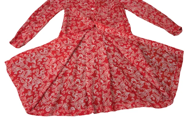 COMME des GARCONS Paisley Print Round-Collar Cupro Shirt Dress K-172078_011