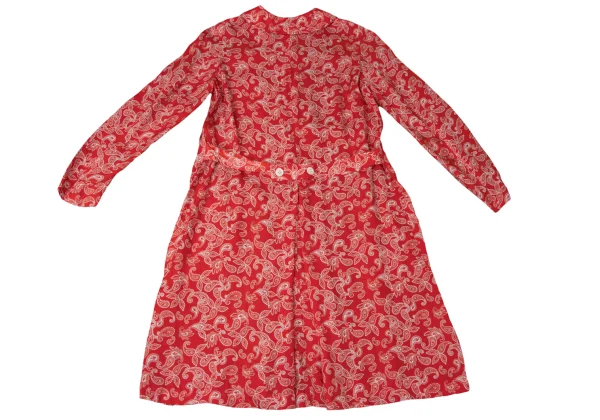 COMME des GARCONS Paisley Print Round-Collar Cupro Shirt Dress K-172078_012