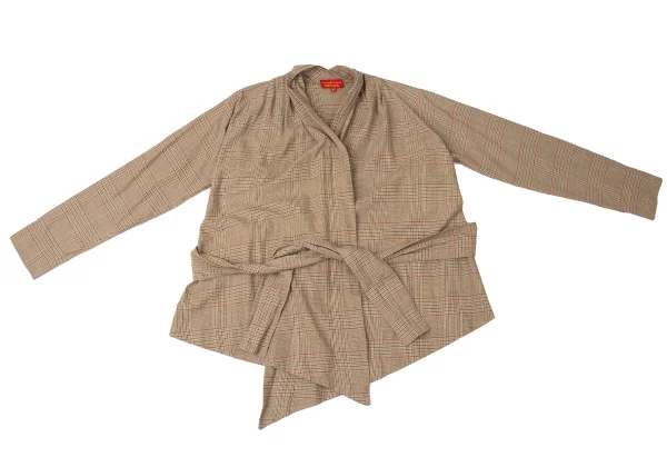 Vivienne Westwood Red Label Cotton Check Wrap Blouse K-172079_002