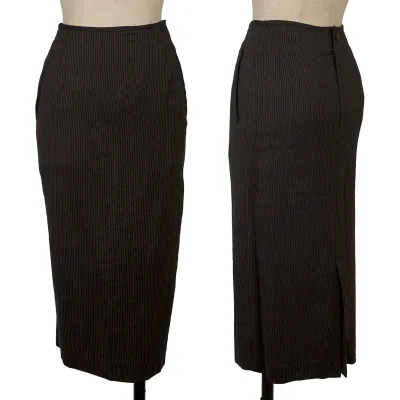 Jean Paul GAULTIER FEMME Rayon Wool Striped Skirt