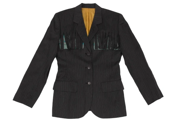 Jean Paul GAULTIER FEMME Cutting Fringe Striped Jacket & Skirt K-172085_003