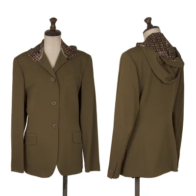 Jean Paul GAULTIER FEMME Kanji Print Lining Detachable Hood Jacket