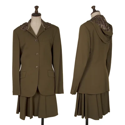 Jean Paul GAULTIER FEMME Kanji Print Lining Jacket & Skirt