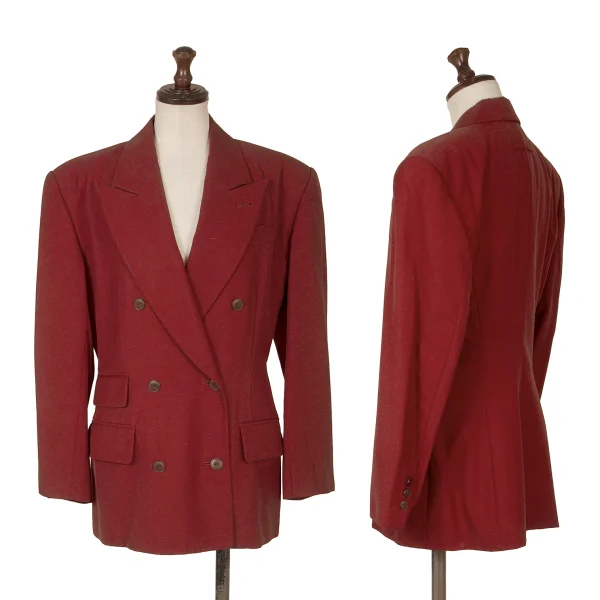 Jean Paul GAULTIER FEMME Wool Peak Lapels Double Jacket Red 40 K-172089_001