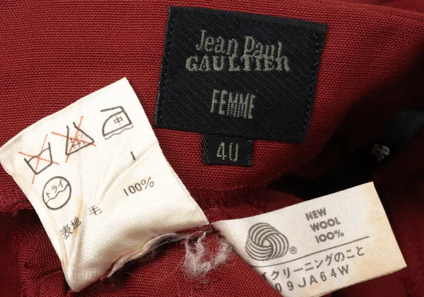 Jean Paul GAULTIER FEMME Wool Waist String Design Skirt K-172090_020