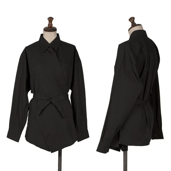 Jean Paul GAULTIER CLASSIQUE Cotton Cord Design Side Slit Shirt Black 40 K-172093_001