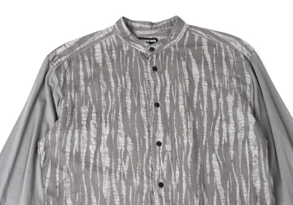 ISSEY MIYAKE MEN Design Weave Switching Band-collar Shirt K-172095_002