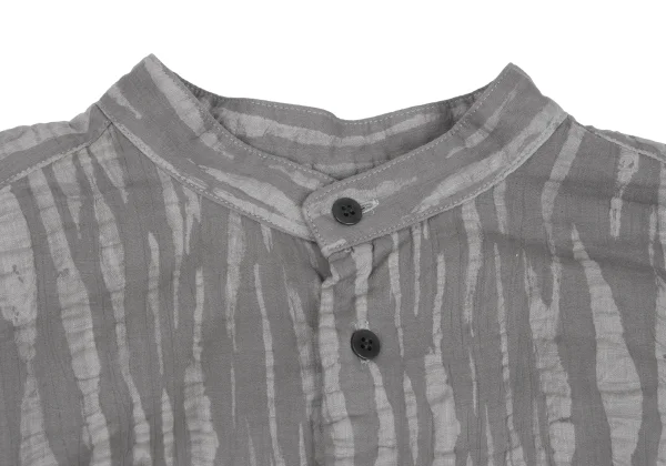 ISSEY MIYAKE MEN Design Weave Switching Band-collar Shirt K-172095_003