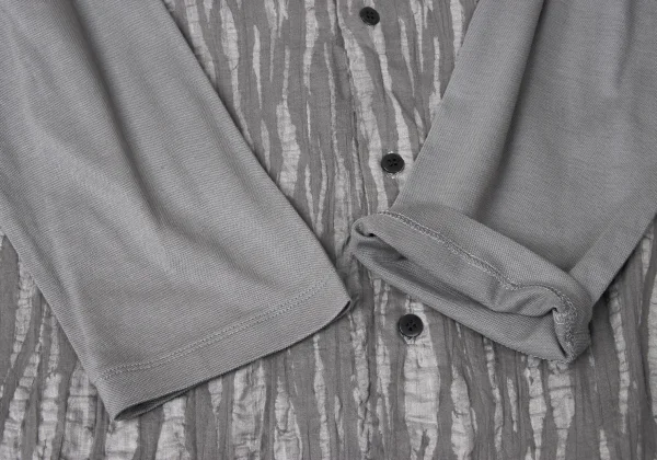 ISSEY MIYAKE MEN Design Weave Switching Band-collar Shirt K-172095_006