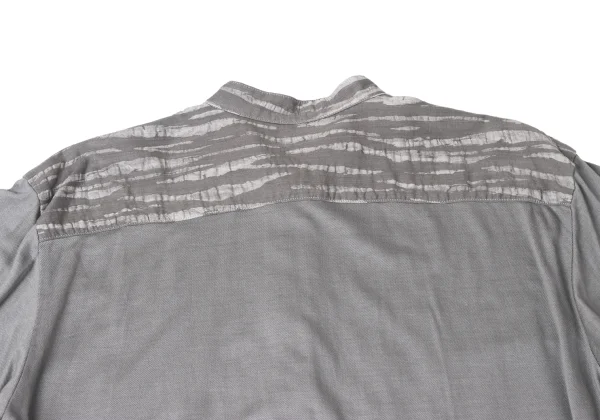 ISSEY MIYAKE MEN Design Weave Switching Band-collar Shirt K-172095_010