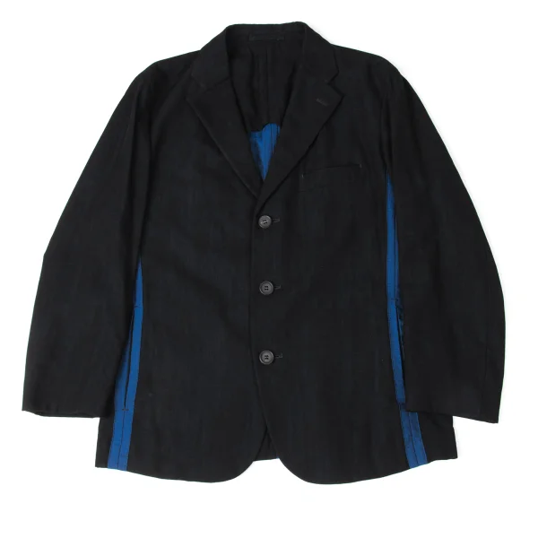 ISSEY MIYAKE MEN Wool Blend Taped-Line Jacket Black,Blue 3 K-172099_001