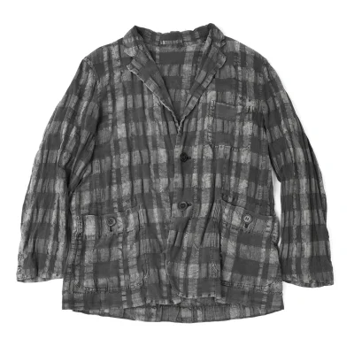 ISSEY MIYAKE MEN Linen Cotton Checked Jacket