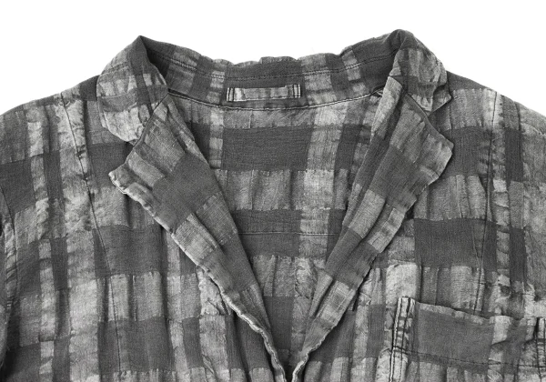 ISSEY MIYAKE MEN Linen Cotton Checked Jacket K-172102_003