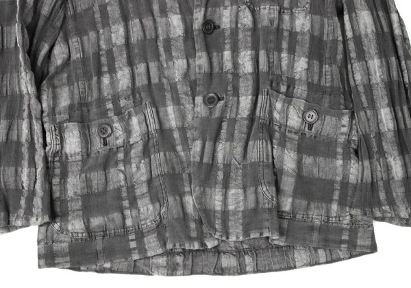 ISSEY MIYAKE MEN Linen Cotton Checked Jacket K-172102_007